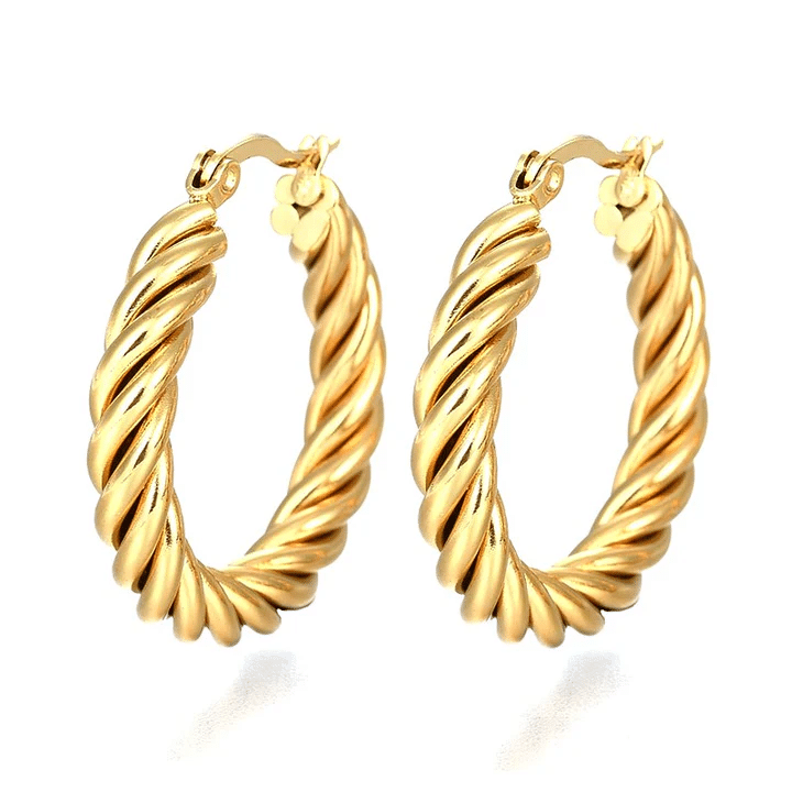 Boucles d’Oreilles Femme Créoles Torsadées Boucles d’Oreilles Femme Créoles Torsadées