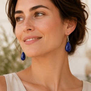 Boucles d’Oreilles Goutte Pierre Naturelle Lapis-Lazuli