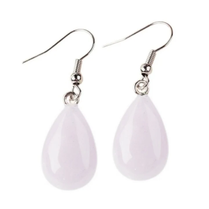 Boucles d’Oreilles Goutte Pierre Naturelle Quartz Rose
