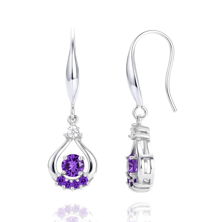 Boucles d’Oreilles Tombantes Zirconium Mauve Boucles d’Oreilles Tombantes Zirconium Mauve