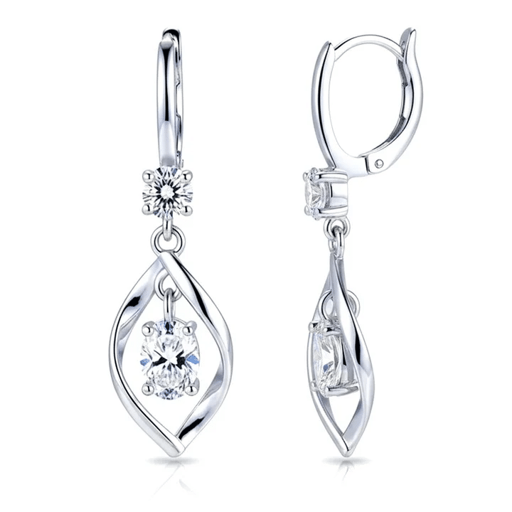 Boucles d’Oreilles Tombantes Zirconiums Blancs Boucles d’Oreilles Tombantes Zirconiums Blancs