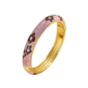 Bracelet Jonc Femme En Email Mauve