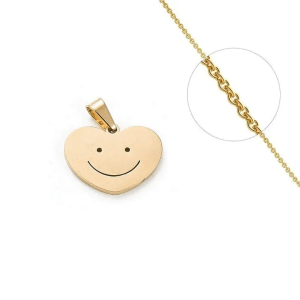 Collier Femme Pendentif Smiley Cœur