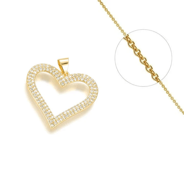 Collier Pendentif Coeur en Zirconiums Sertis Collier Pendentif Coeur en Zirconiums Sertis