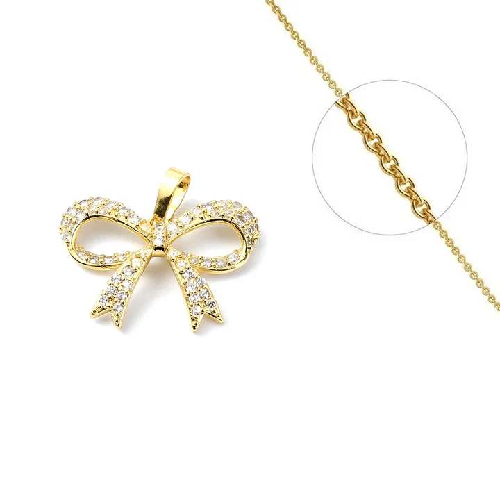 Collier Pendentif Noeud en Zirconiums Sertis Collier Pendentif Noeud en Zirconiums Sertis