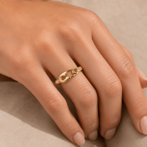 Bague Épingle à Nourrice Acier Inoxydable Doré