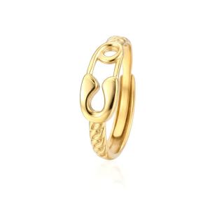 Bague Épingle à Nourrice Acier Inoxydable Doré