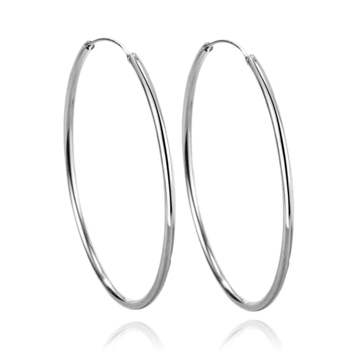 Boucles d’Oreilles Créoles Fines Argent 925