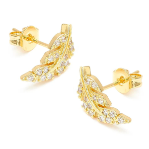 Boucles d’Oreilles Feuille Serties de Zirconiums