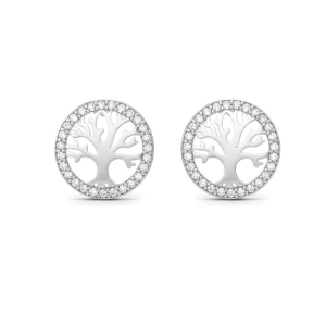 Boucles d’Oreilles Arbre De Vie Serties De Zirconiums
