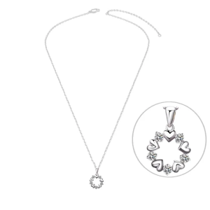Collier Cercle de Coeurs Sertis de Zirconiums