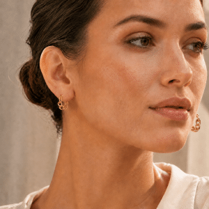 Boucles d’Oreilles Chaîne Gourmette Dorées à l’Or Fin