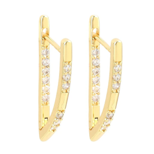 Boucles d’oreilles triangle dorées à l’or fin