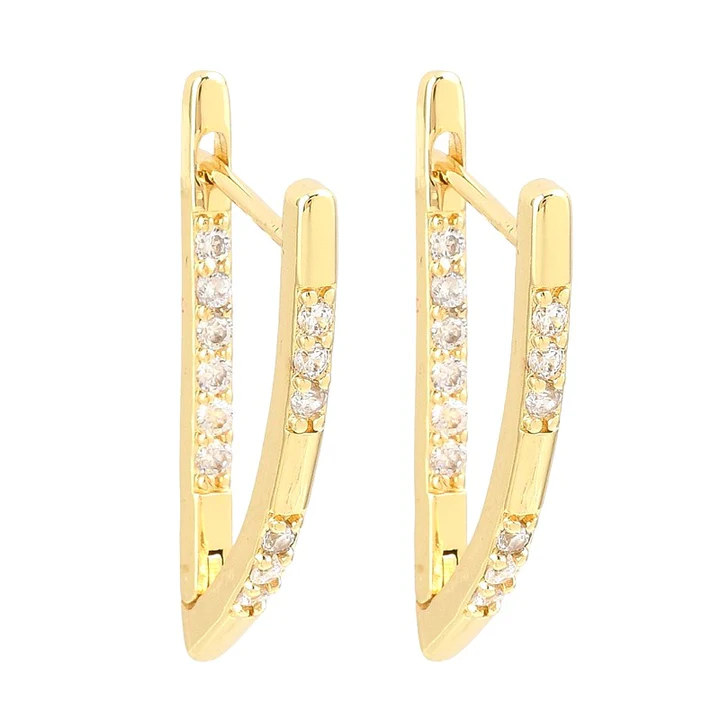 Boucles d’oreilles triangle dorées à l’or fin