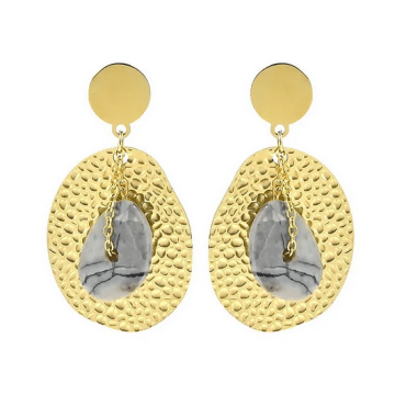 Boucles d’Oreilles Acier Inoxydable 316L Jaspe Naturel