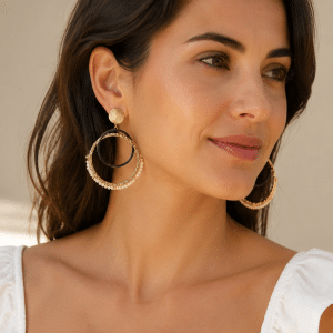 Boucles d’Oreilles Acier Inoxydable & Cornaline Naturelle