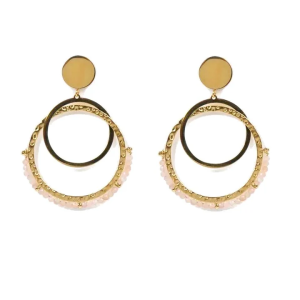 Boucles d’Oreilles Acier Inoxydable & Cornaline Naturelle