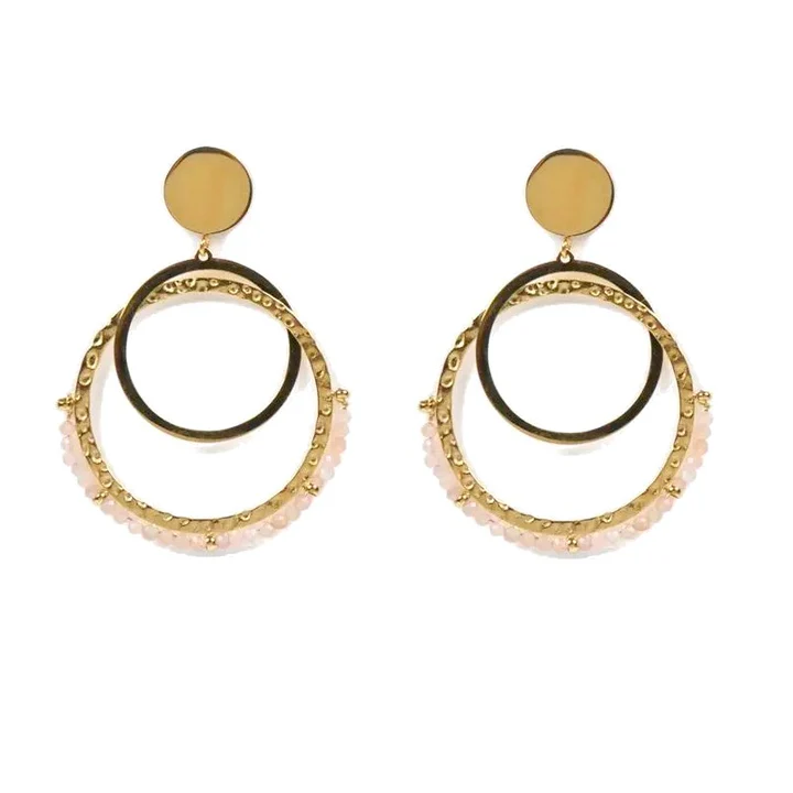 Boucles d’Oreilles Acier Inoxydable & Cornaline Naturelle