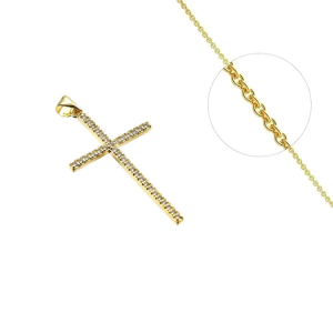 Collier Croix Fine Zirconiums Sertis