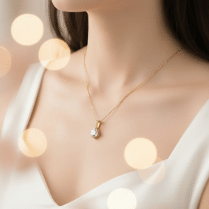 Collier Solitaire Oxyde Blanc & Zirconiums