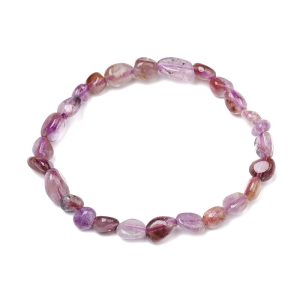 Bracelet mixte élastique en pierres naturelles roulées 8 mm