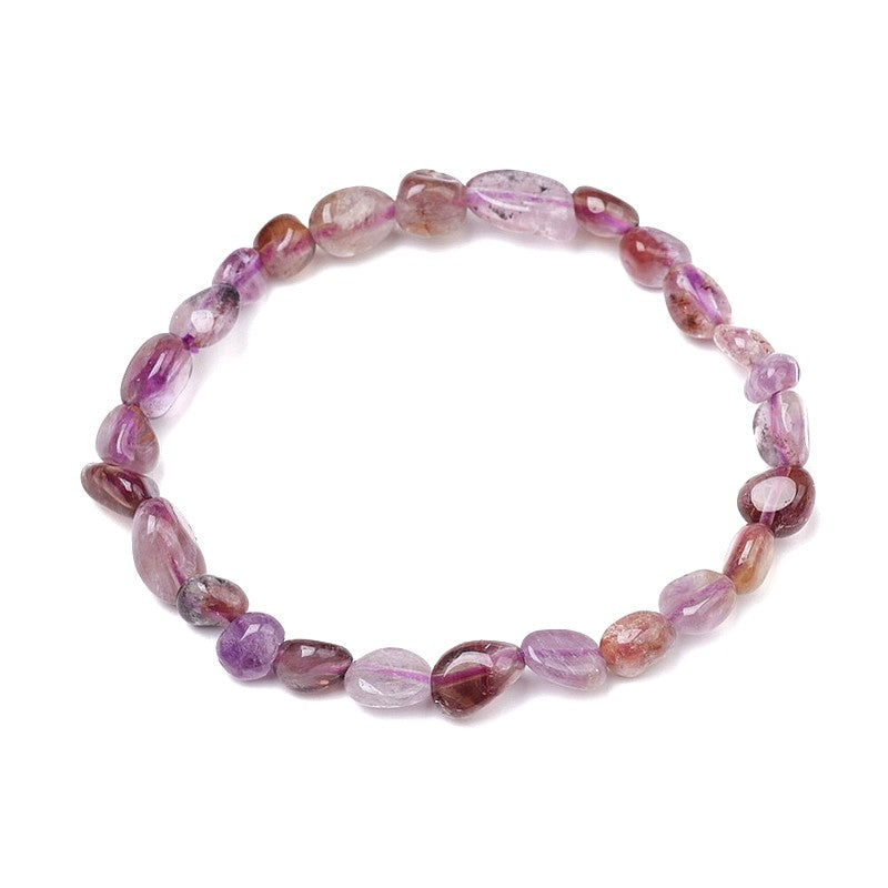Bracelet Mixte en Pierres Naturelles Roulées 8 mm Bracelet mixte élastique en pierres naturelles roulées 8 mm