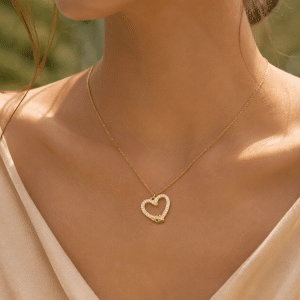 Collier Cœur Tête Serpent Doré Zirconiums