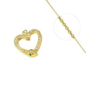 Collier Cœur Tête Serpent