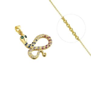 Collier Serpent Oxydes multicolores