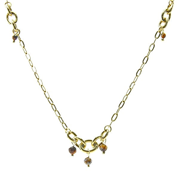 Collier Œil de tigre avec chaîne dorée Collier Œil de tigre avec chaîne dorée