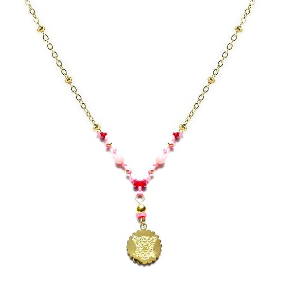 Collier Tête de Tigre en Rhodonite Collier Tête de Tigre en Rhodonite