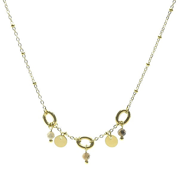 Collier à Trois Anneaux en Jaspe Naturel Collier à Trois Anneaux en Jaspe Naturel