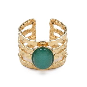 Bague amazonite 4 rangs
