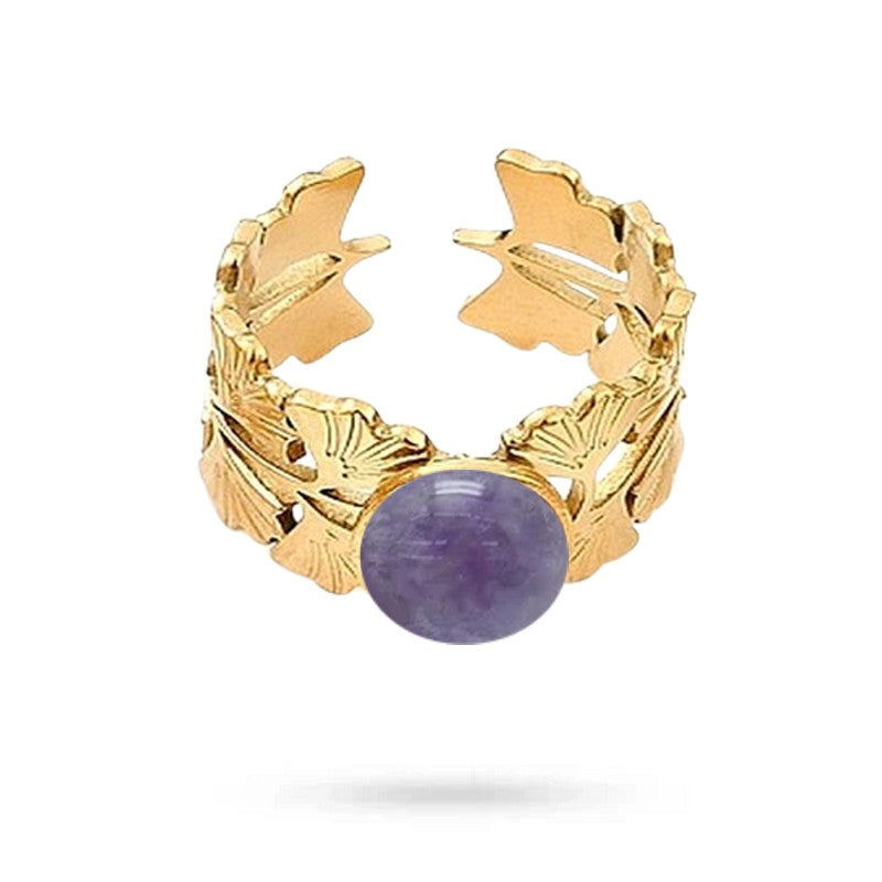 Bague réglable en améthyste naturelle Bague améthyste