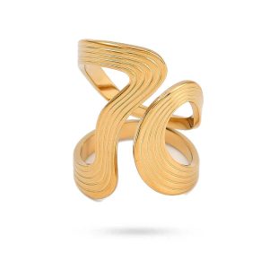 Bague ouverte dorée élégante