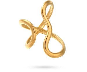 Bague ouverte dorée en acier inoxydable