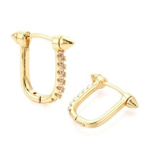 Boucles d'oreilles clous dorées avec zirconiums