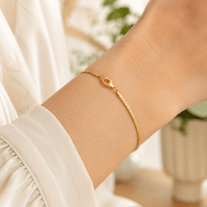 Bracelet Maille Serpent Doré Plaqué Or 18K