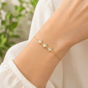 Bracelet Trio de Zirconiums Plaqué Or