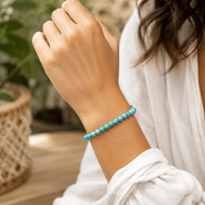 Bracelet en Turquoise Naturelle 6 mm