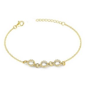 Bracelet trio de zirconiums plaqué or