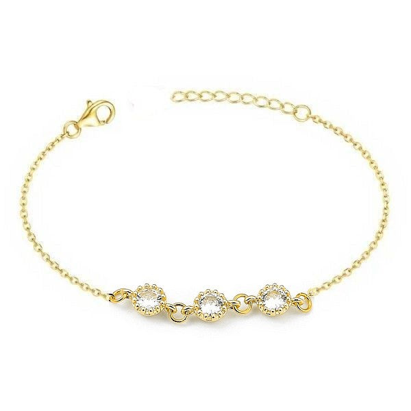 Bracelet Trio de Zirconiums Plaqué Or Bracelet trio de zirconiums plaqué or