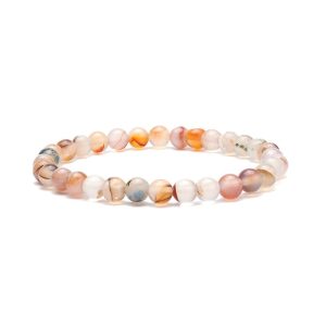 Bracelet en Agate Naturelle 6 mm LFAB Bijoux