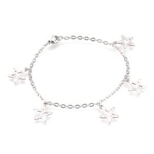 Bracelet acier inoxydable breloques étoiles