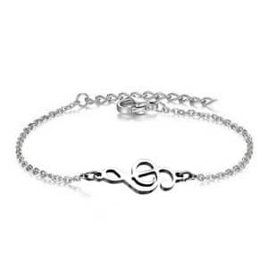 Bracelet femme acier inoxydable clé de sol