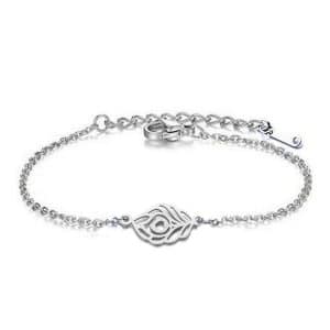 Bracelet feuille en acier inoxydable
