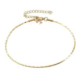 Bracelet fin doré en acier inoxydable 1 mm