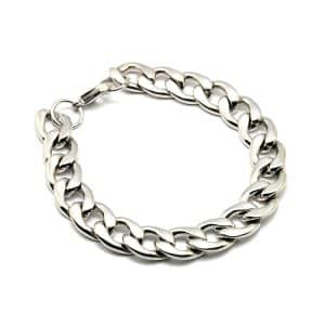Bracelet homme acier inoxydable maille gourmette large 12 mm