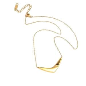 Collier en acier inoxydable avec pendentif en V